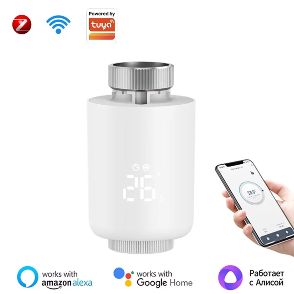 

Tuya ZigBee Thermostat Radiator Actuator Smart TRV Thermostatic Valve Temperature Controller Works Support Alexa Google Home