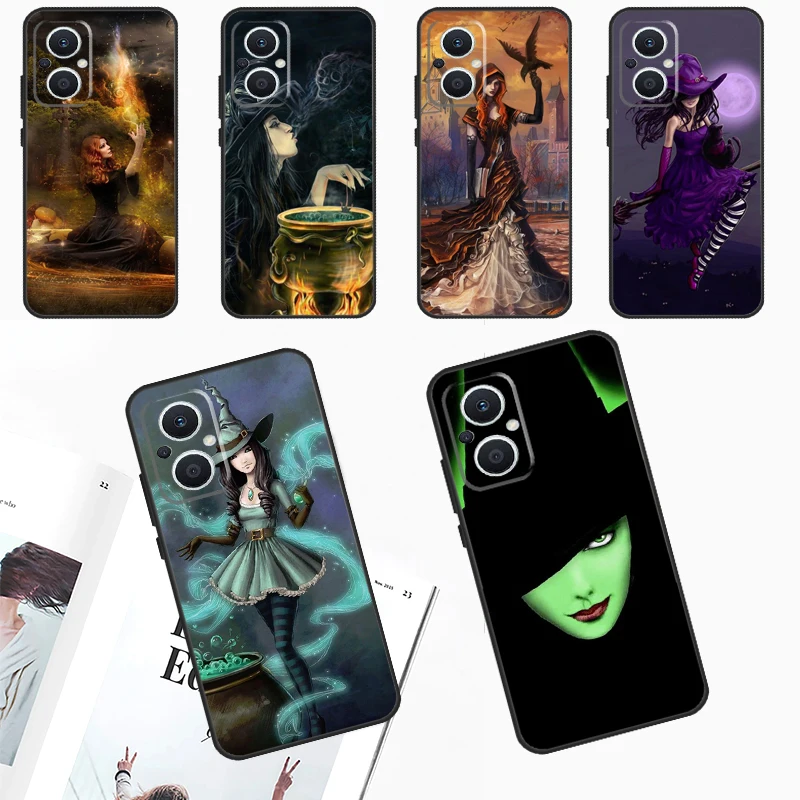 Halloween Moon Witch Horror Case For OPPO Reno 10 Pro 4Z 5Z 8T 4 5 6 7 8 Lite OPPO Find X6 Pro X3 X2 Neo X5 Lite Cover