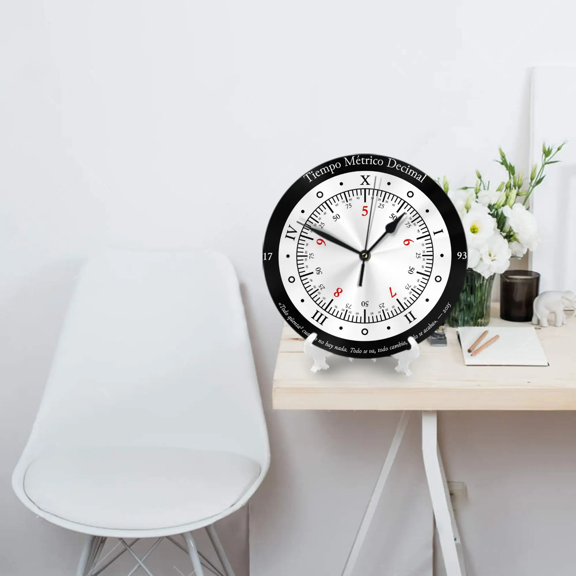 Metric Decimal Time Wall Clock Room Decoration Silent Round Clock for Bedroom Living Kitchen Home