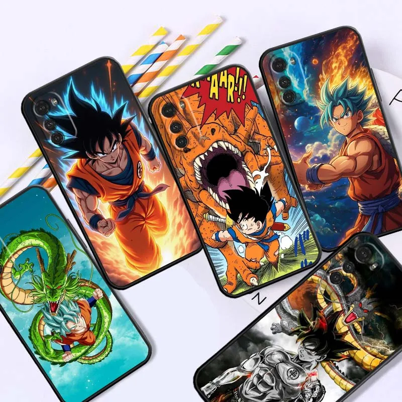 Funda Protectora para Teléfono Motorola G85 Edge 50 G24 G35 G14 G04 40 G72 G34 G G54 G13 G32 5G, Diseño de Son Goku de Dragon Ball Super, Color Negro