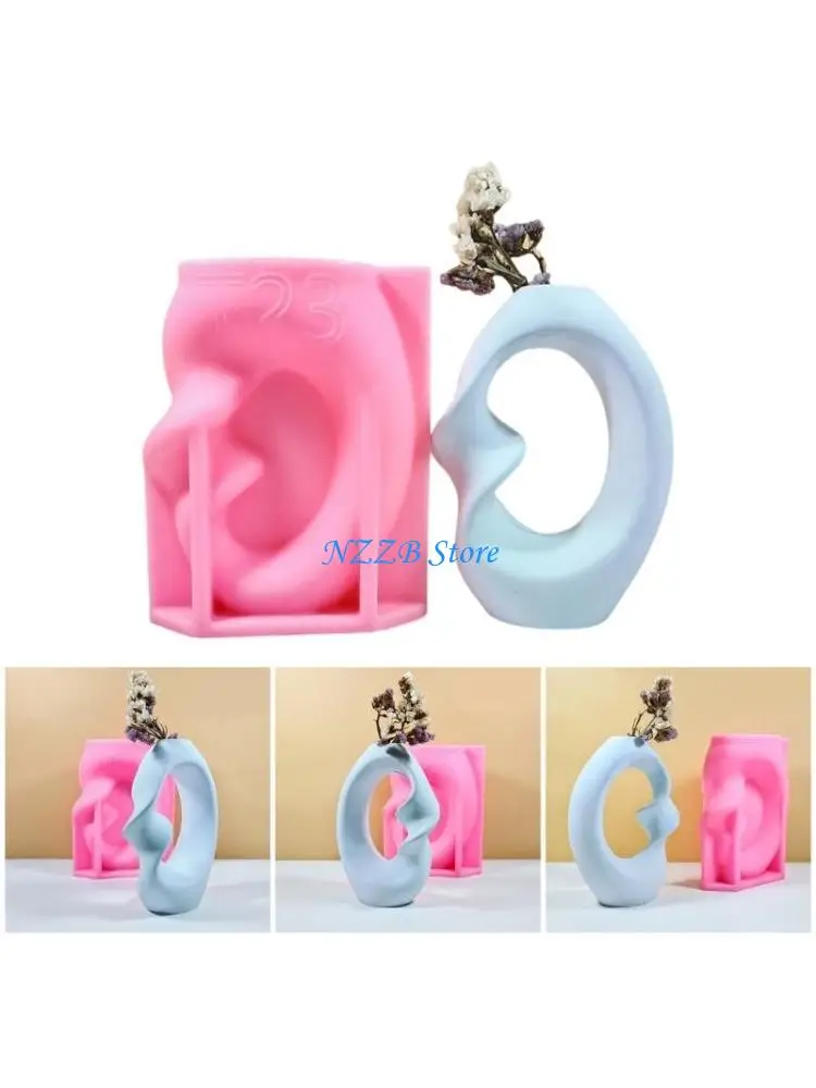 

T21F Unique Nordic Home Vases Crafting Mold Flexible Silicone Flower Vase Mold For Making Stylish Art Vases Ornament