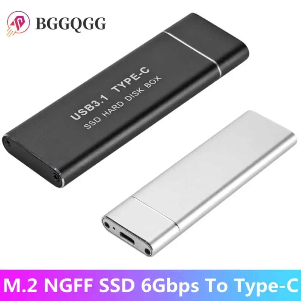 

NGFF M.2 SATA SSD To USB 3.1 Type C To M.2 NGFF External SSD Hard Disk Drive Box 6Gbps External Enclosure Case for M2 SATA SSD