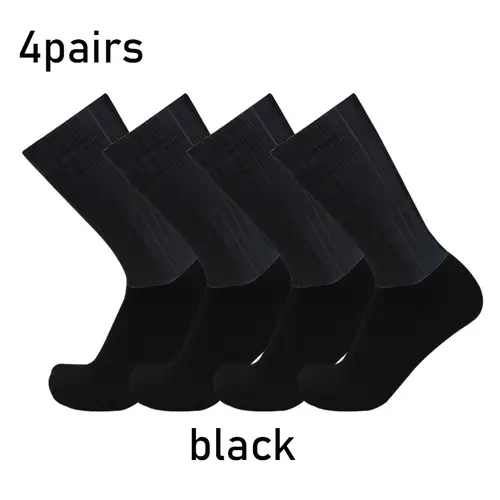 Socks 4pairs/set Aero Pure Color Cycling Silicone Sports Non-slip Pro Racing Bicycle Socks Summer Cool Calcetines Ciclismo - Image 4