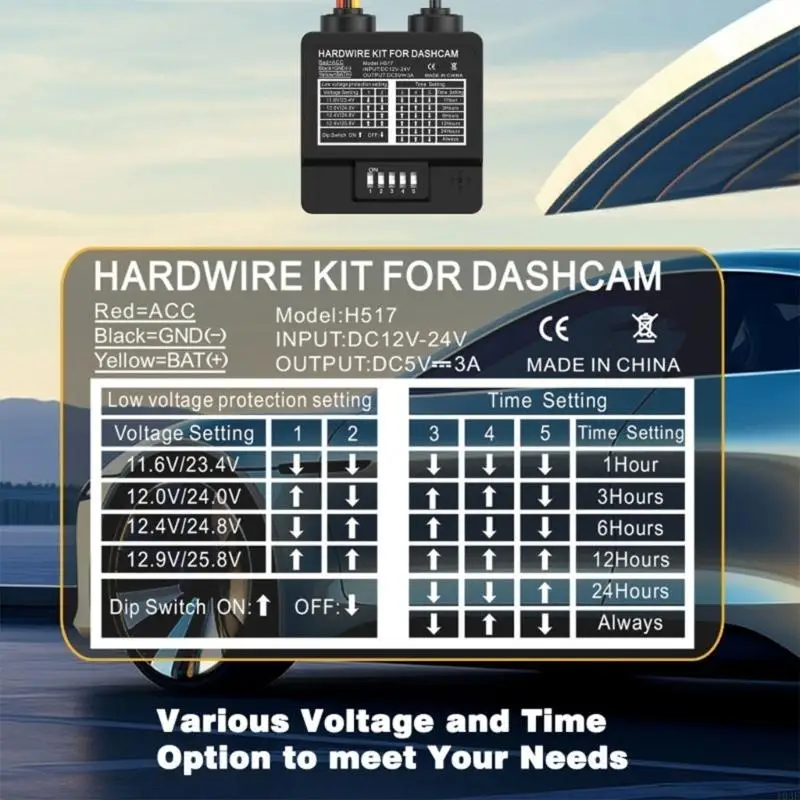 103F Pack of 1 ACCEPTANCE Power Cable Set Hardwire Low Potential Security Change Car Hurry Camera Supply