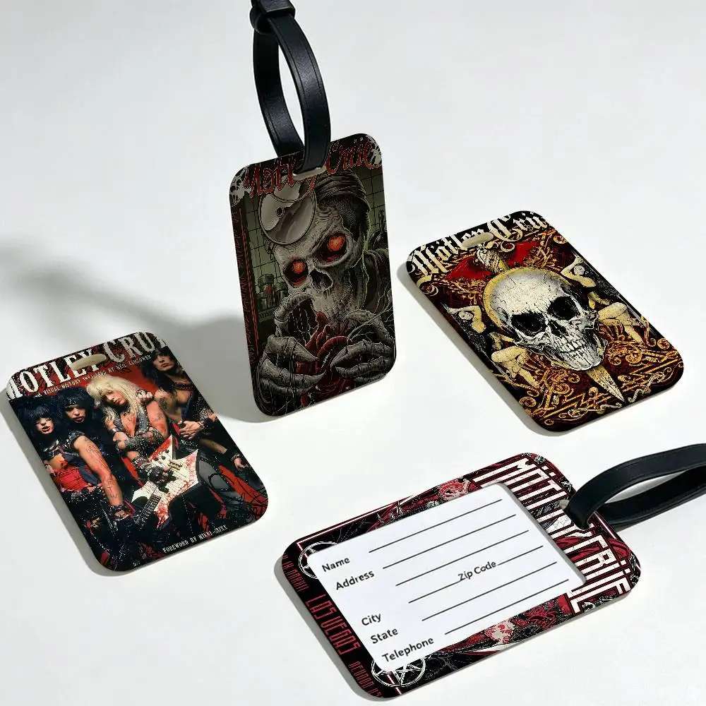 G-Gorgeous-Rock-M-Motley-C-Crues-Band Anti lost Luggage Marker PVC Information Card Sleeve Baggage Tag For Outdoor Travel
