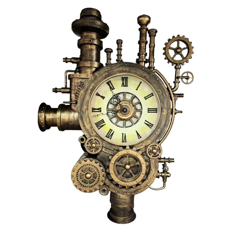 

Металлический кованый настенный декор в виде больших шестерен и часов, подвесное украшение