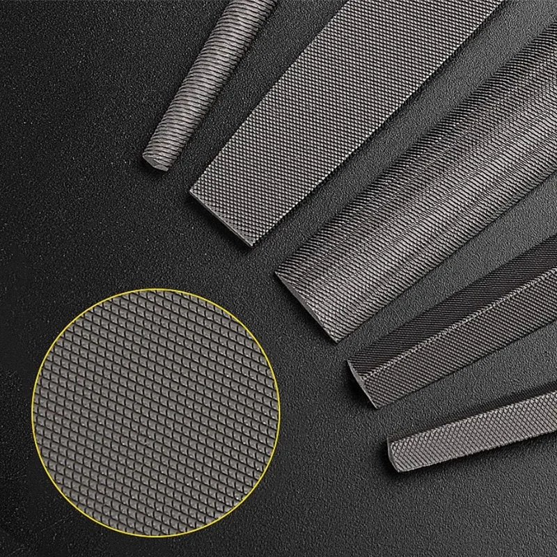 6-12Inch High Carbon Steel File Flat Triangle Round Square Half-Round Wood Rasp File Non-Slip Handle Hand Metal Tools