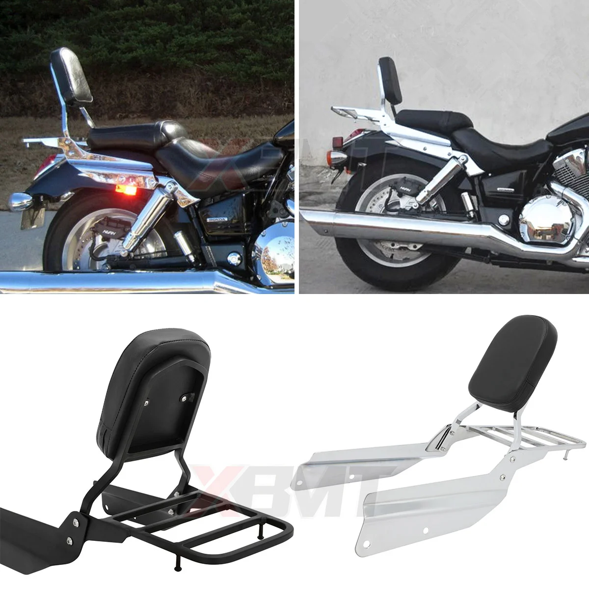 

Motorcycle Backrest Sissy Bar Luggage Rack For Honda VTX1300 VTX1800 VTX1300C VTX1800C VTX1800F 2002-up