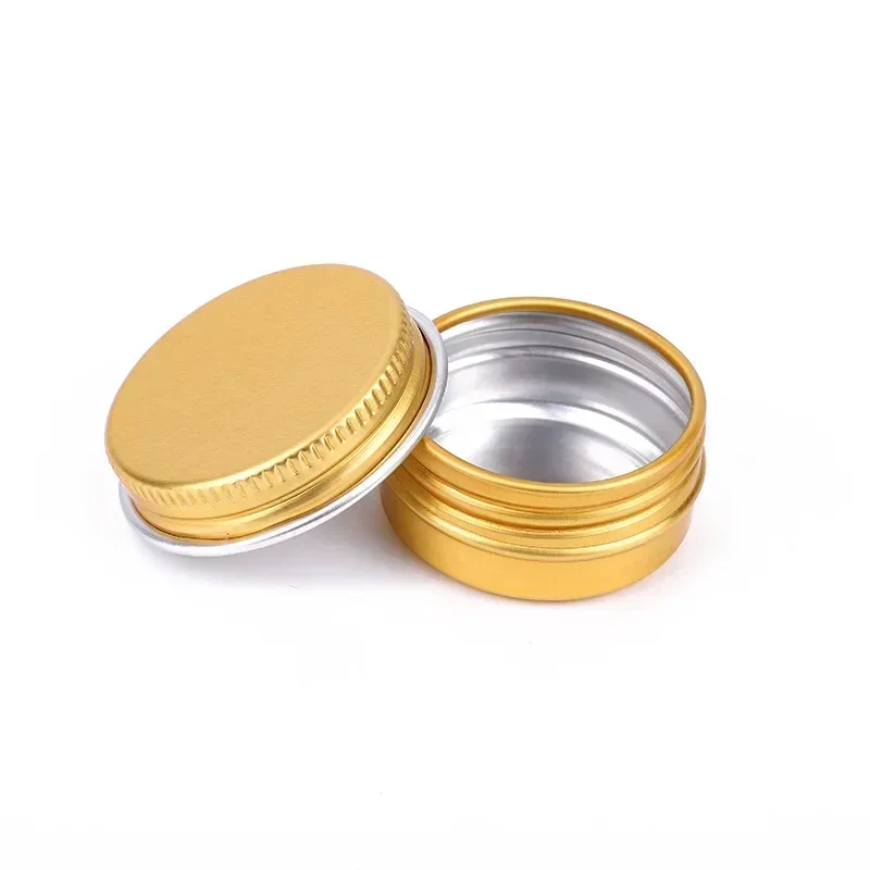 5/10/15/20/30/50/60/110/120/150/180g Aluminum Box Empty Lids Tin Cans Round Metal Ceam Jar Cosmetic Containers Golden Wholesale