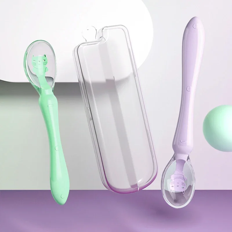 Cuillères d'alimentation en silicone souple pour bébés, cuillère d'entraînement, mangeoire, apprendre à manger de l'eau potable pour les tout-petits, ustensiles de couverts pour enfants