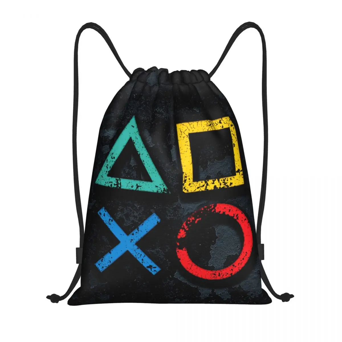 Playstations Buttons Drawstring Backpack Women Men Gym Sport Sackpack Portable Game Gamer Gift Training Bag Sack