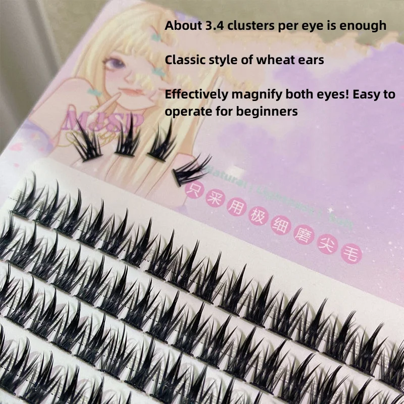 10Lines DIY Big Capacity Dovetail Eyelash Extension Firm Easy-grafting Eyelashes Mix length C/D Curl Lashes Cluster Soft Ribbon