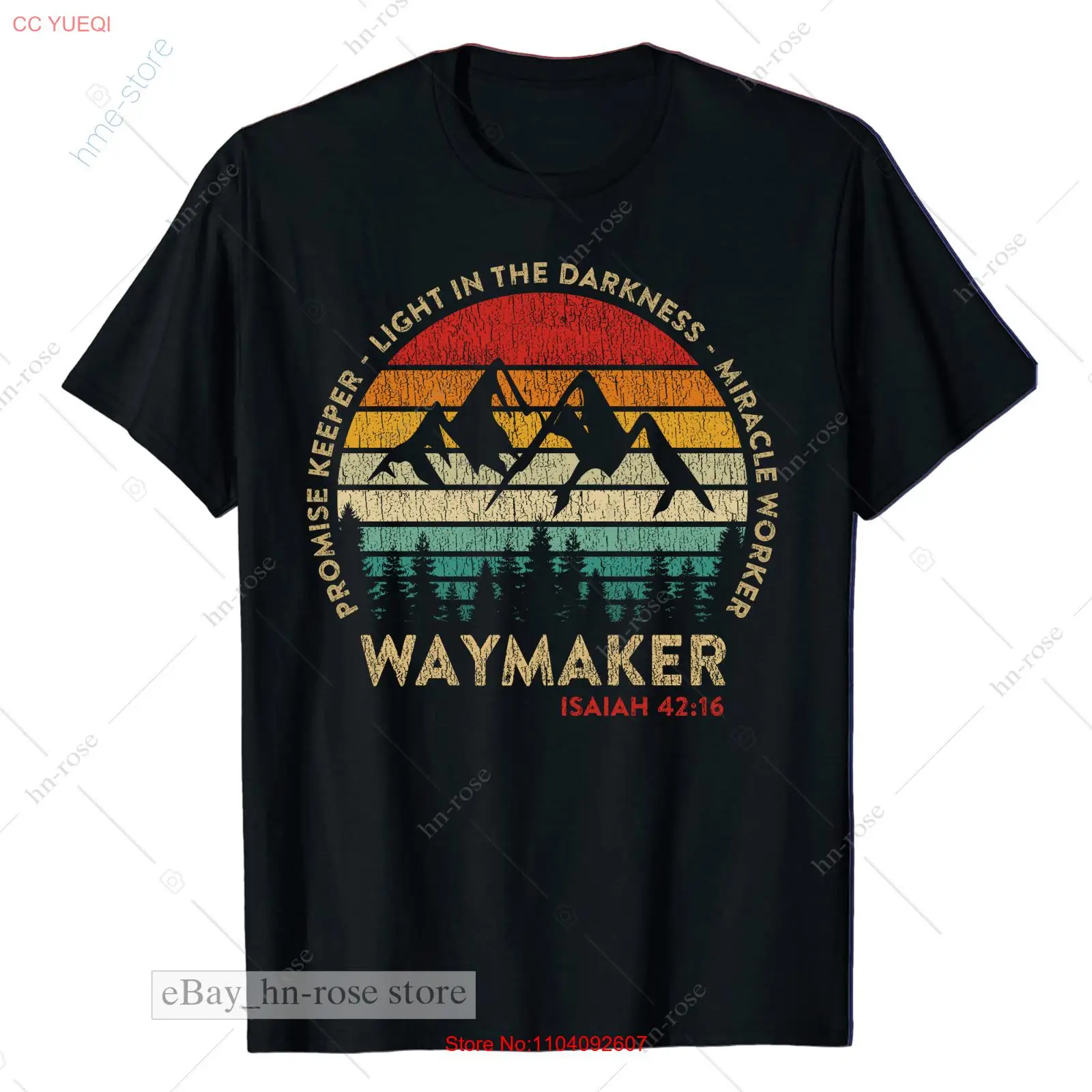 

Waymaker Promise Keeper Miracle Worker Inspirational Christian Vintage T-shirt