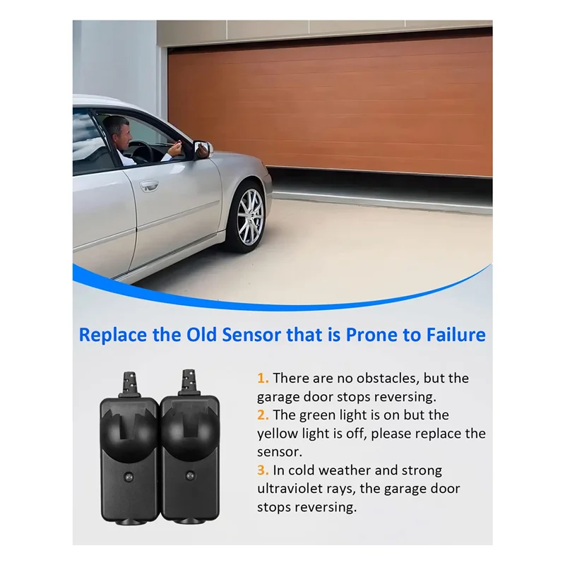 FFYY-2Pcs فتحت باب المرآب مستشعر الأمان عيون شعاع مناسبة لـ Liftmaster Sears Chamberlain مع الأقواس