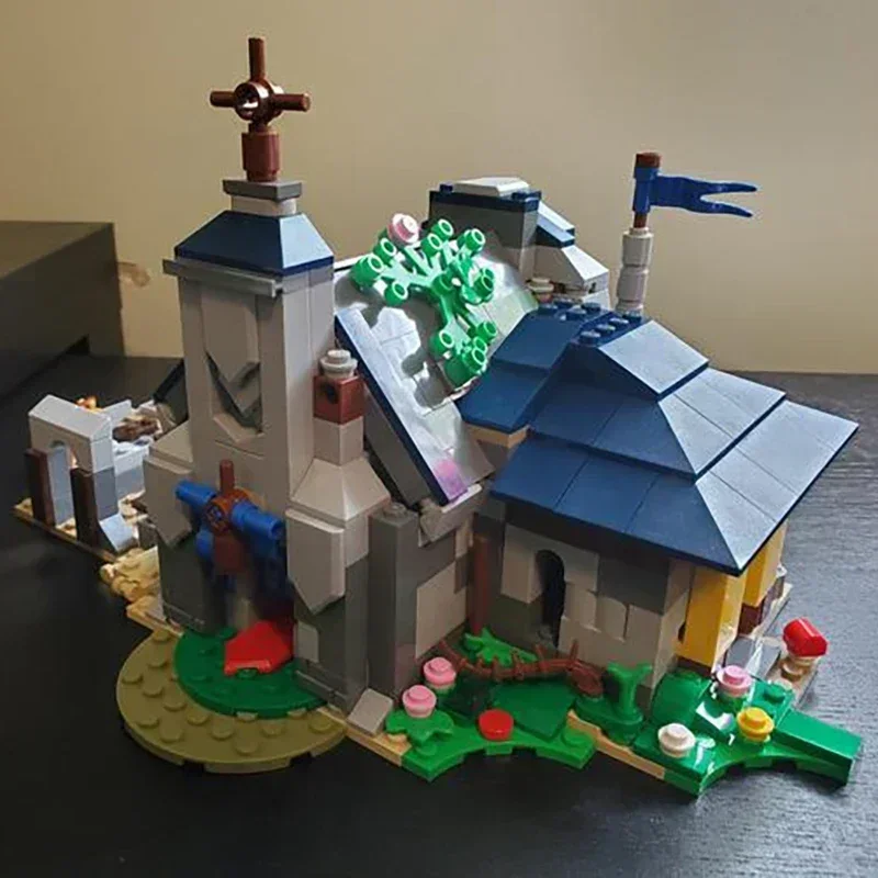 

Medieval Castle Model Moc Building Block Olden Chapel Model Technology Brick DIY Assembly Modular City Street View Toy