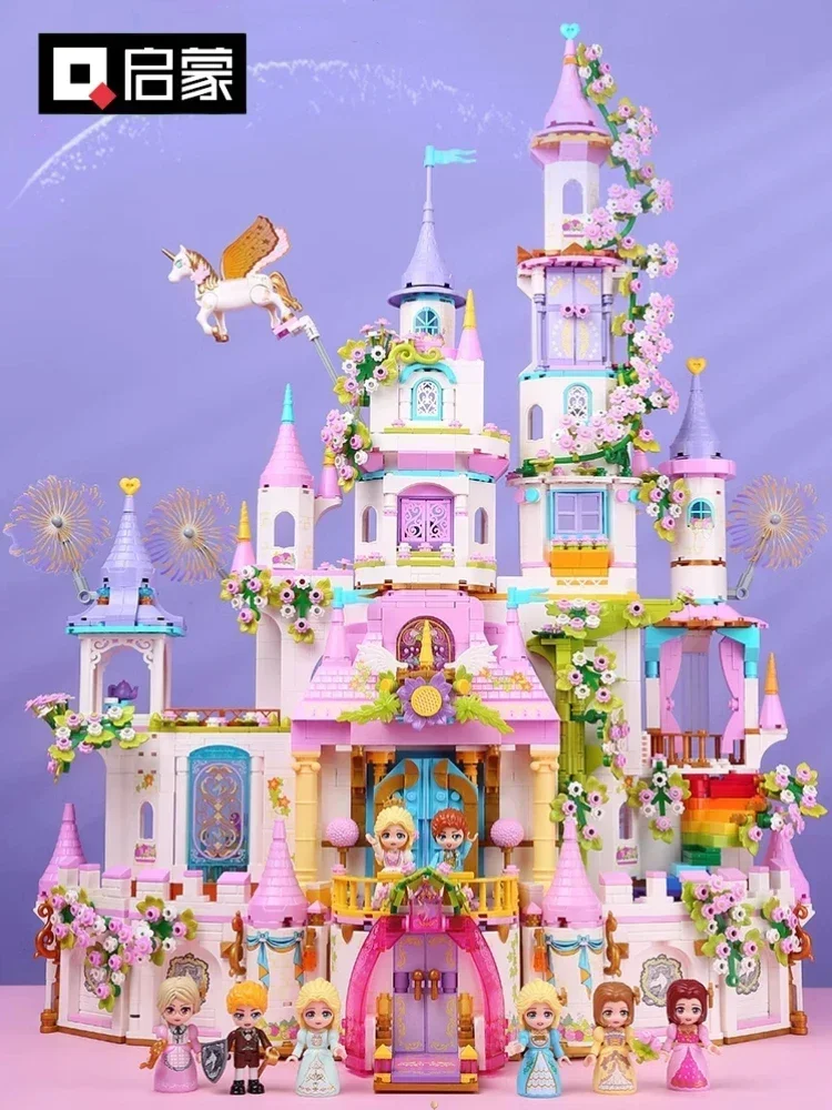 ENLIGHTEN Building Blocks and Flower Princess Castle Model Assembly Decoration for Children\'s Puzzle Toys Birthday Gift