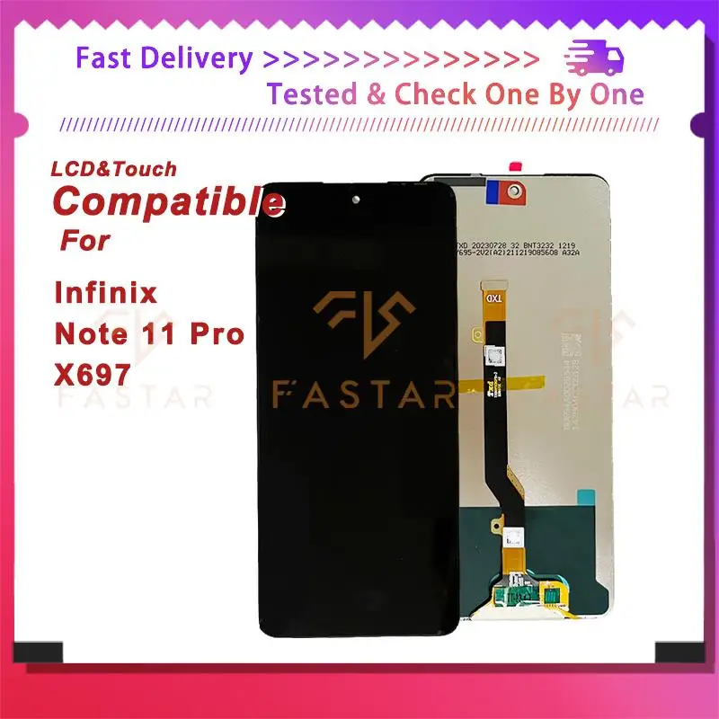 

X697 6.95"Tested For Infinix Note 11 Pro X697 LCD Display Touch Screen Digitizer Assembly Replacement Screen Infinix X697 LCD