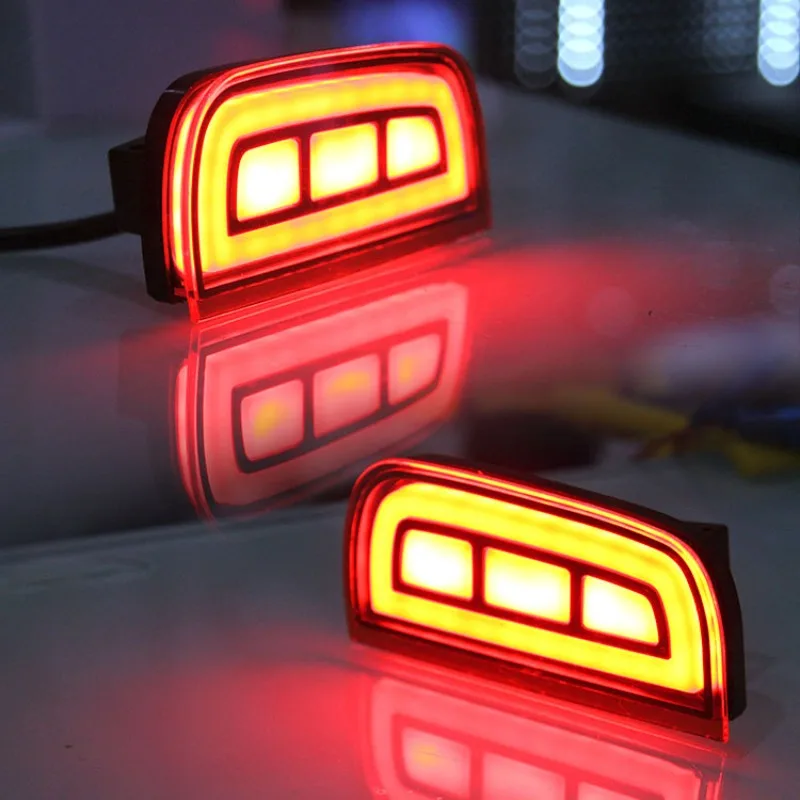 لهوندا سيفيك 2016-2020 2 قطعة الضوء المحيطي الخلفي تعديل المصد الخلفي عاكس ضوء القيادة ضوء DRL ملحقات المصابيح الفرامل