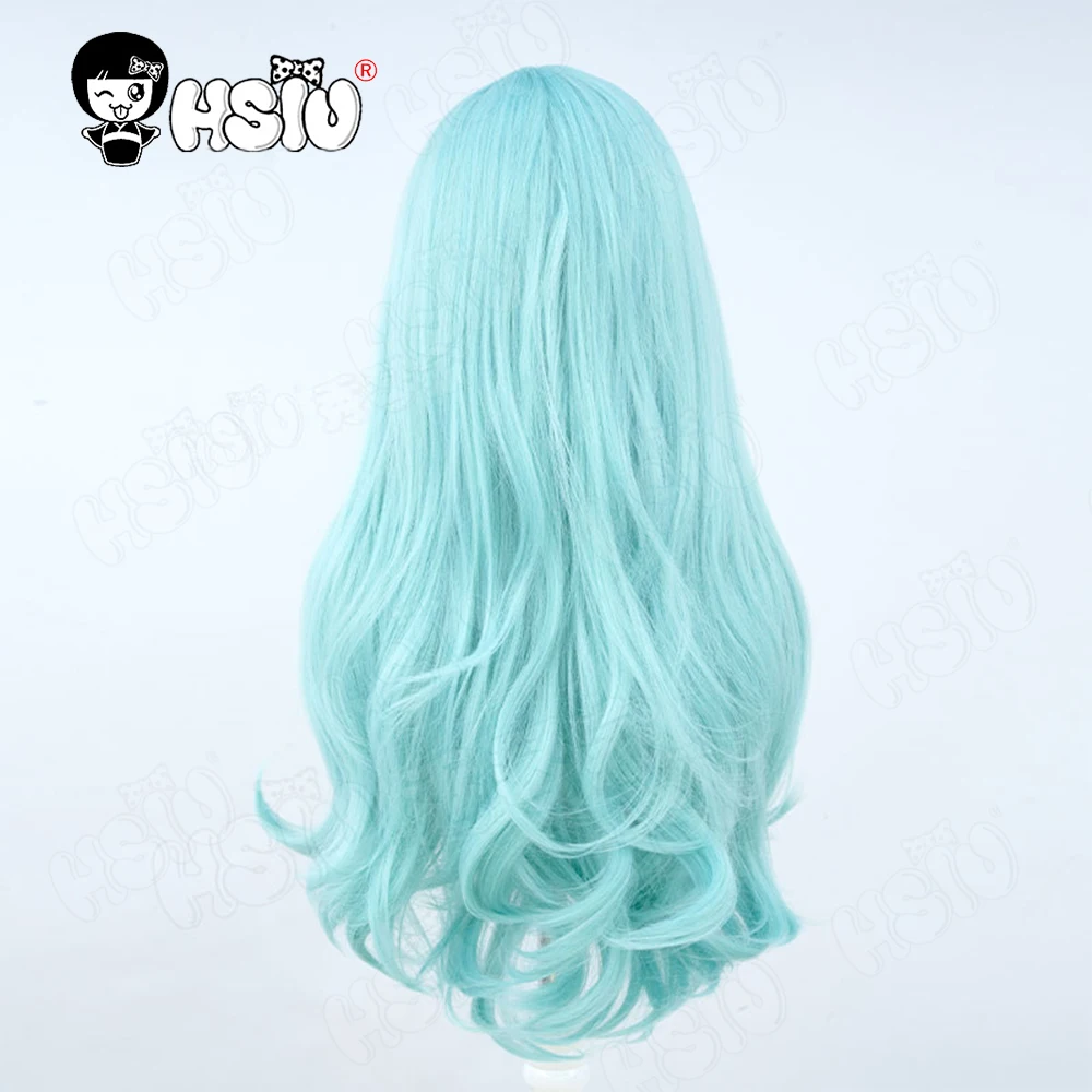 Yumemizuki-コスプレ用合成かつら,フェイスメイク,ジュー,ブルーグリーンロングウィッグ,ウィッグキャップ