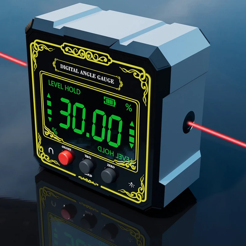 4*90 °   0.2 °   듀얼 레이저 자기 틸트 각도 박스 디지털 디스플레이 산업용 등급 상서로운 구름 4면 경사계