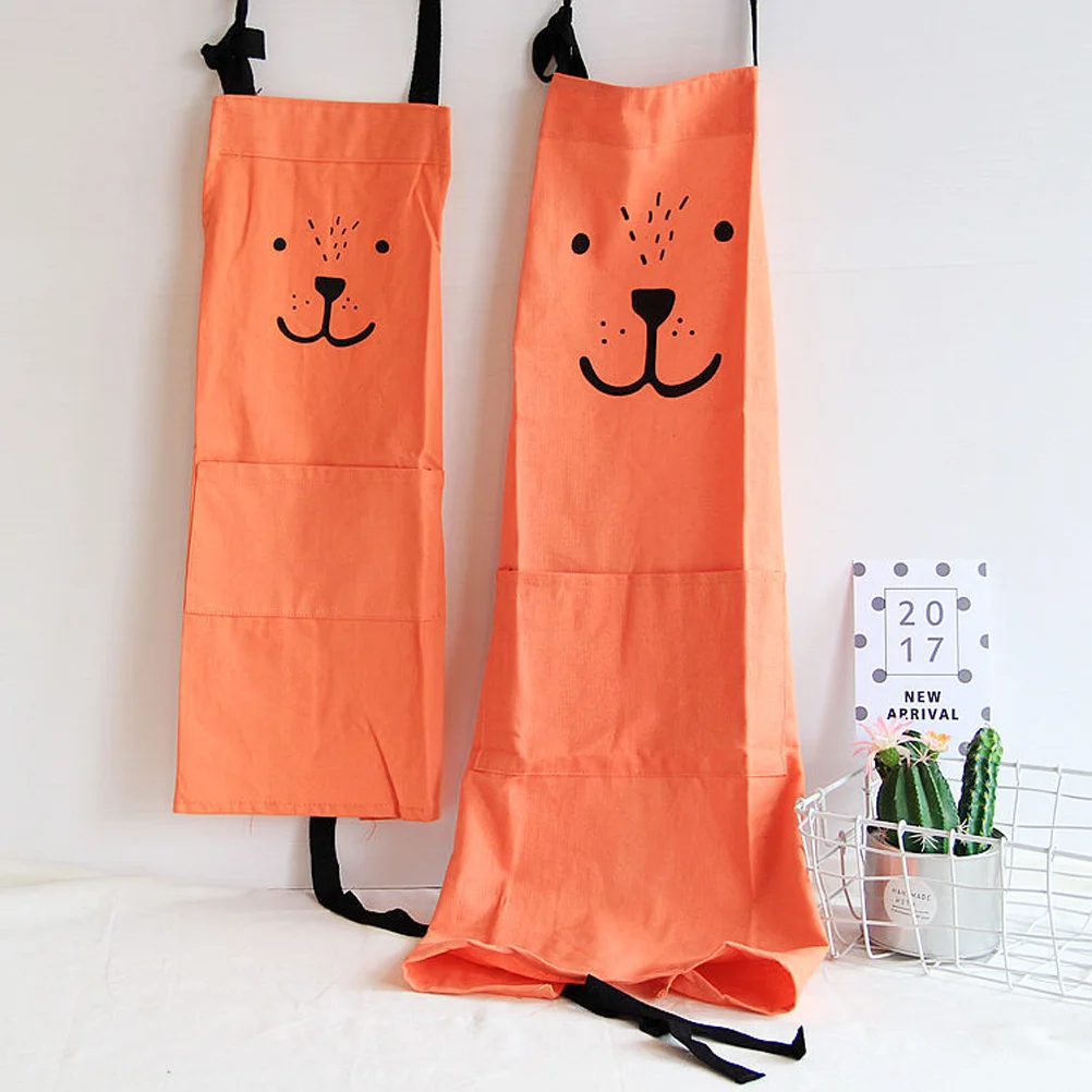

Adjustable Chef Kitchen Apron Size S Orange Perfect for Home Cooking Baking Barbecuing Long Waist Straps Pocket Easy Clean