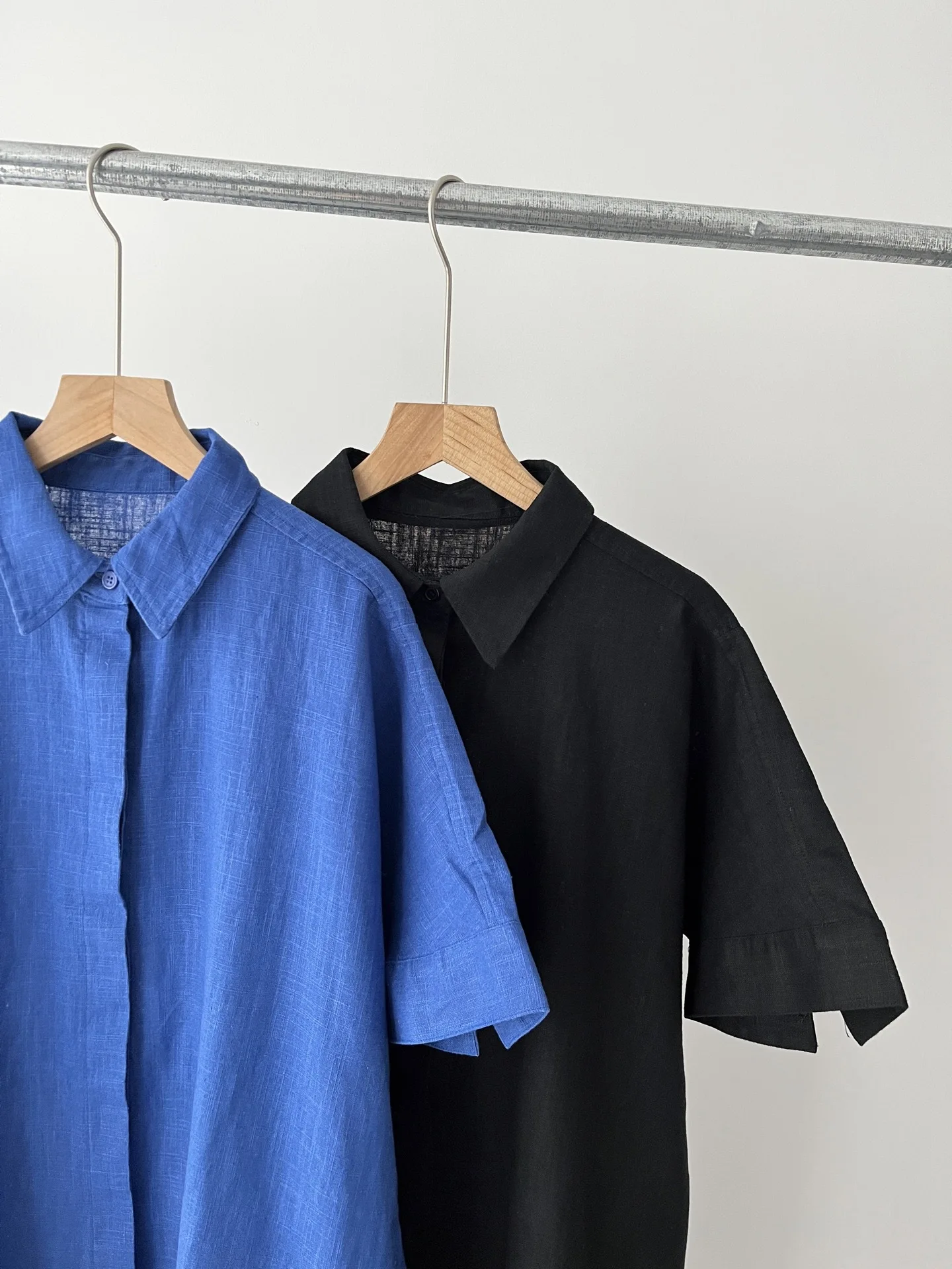 Damska lniana długa sukienka koszulowa na co dzień, lato 011-0625