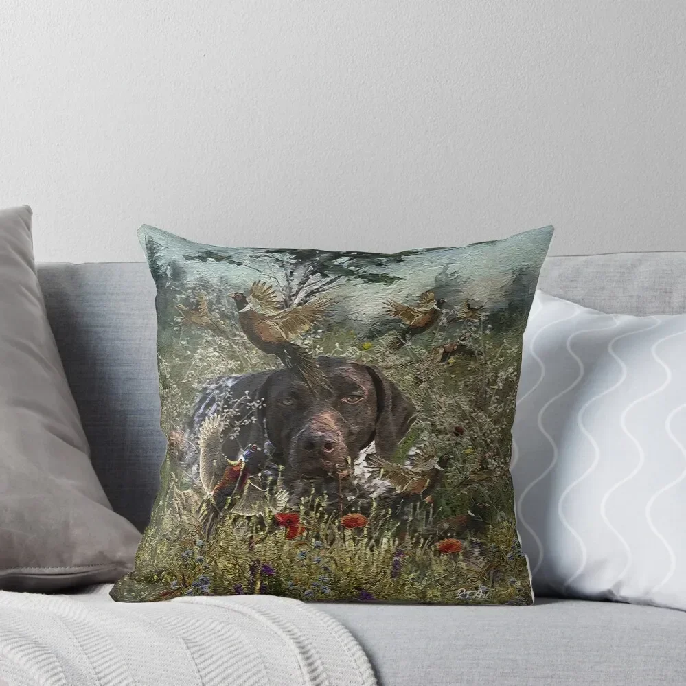 

The German Shorthaired Pointer, Pheasant hunting season Throw Pillow Pillow Case Cushions Luxury Pillow Cover