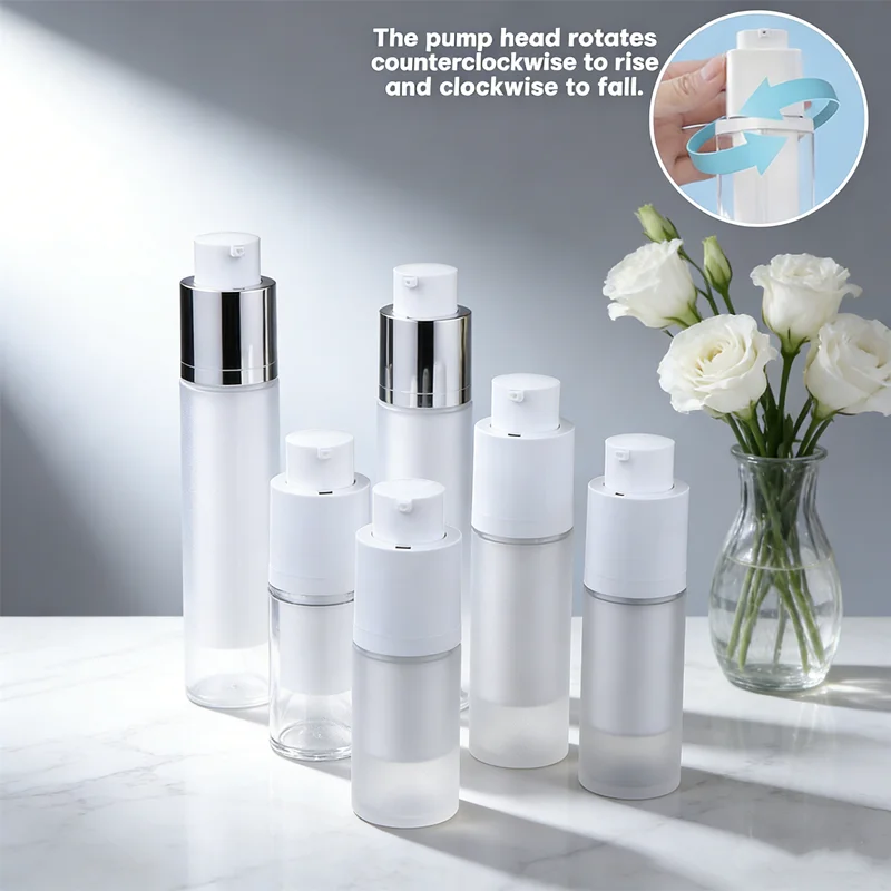 

Вакуумный флакон для косметики 15/30/50 мл, безвоздушный дозатор с матовым покрытием и поворотной крышкой, герметичный диспенсер для ухода за кожей