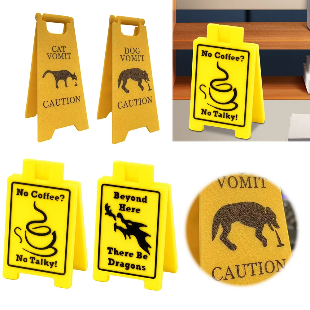 1/2PCS Cat Dog Vomit Sign Weather-proof Pets Vomit Caution Sign Funny Creative Warning Signs For Outdoor Home Office Classroom