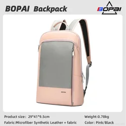 BOPAI New Ultrathin Backpack Ladies Casual Fashion Backpack Female College Student Ultralight Schoolbag Business Laptop Backpack