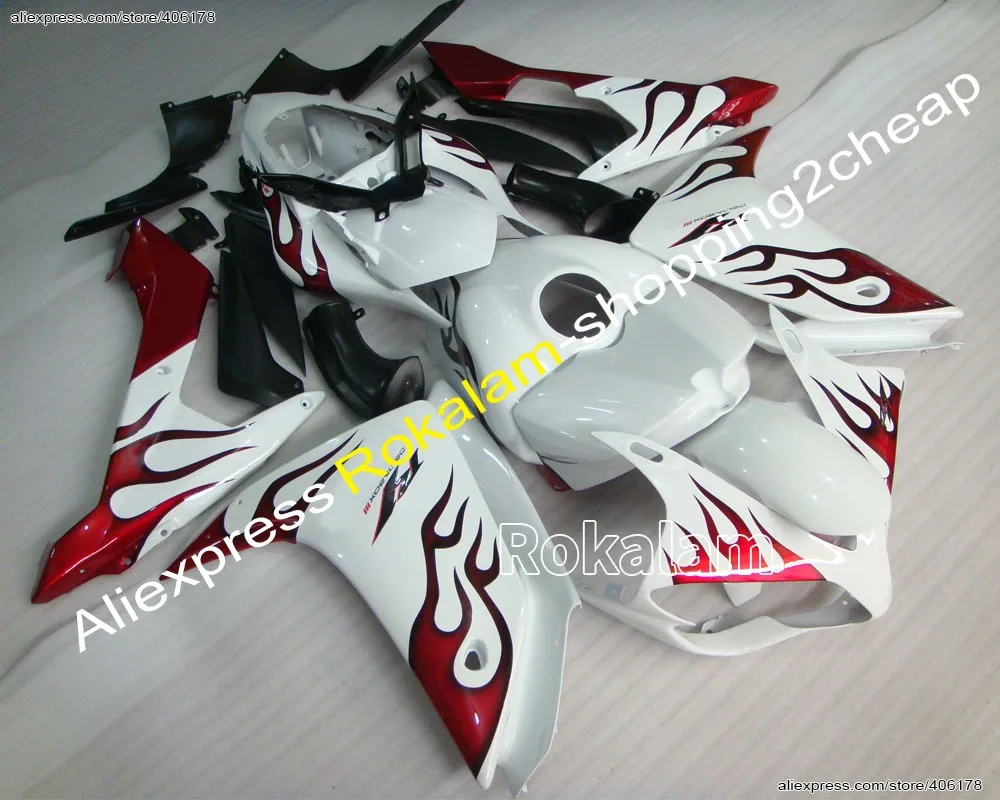 

Обтекатель из АБС-пластика R1 для Yamaha YZFR1 2007-2008, гоночный, красный с белым пламенем (литье под давлением)