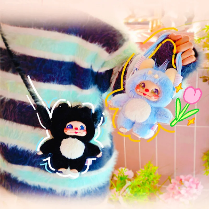 جديد حقيقي ثلاثة باو بونيني ندفة الثلج الجليد أفخم صندوق أعمى سلسلة أفخم الدمى قلادة لطيف على ظهره الفتيات مفاجأة هدايا عيد الميلاد