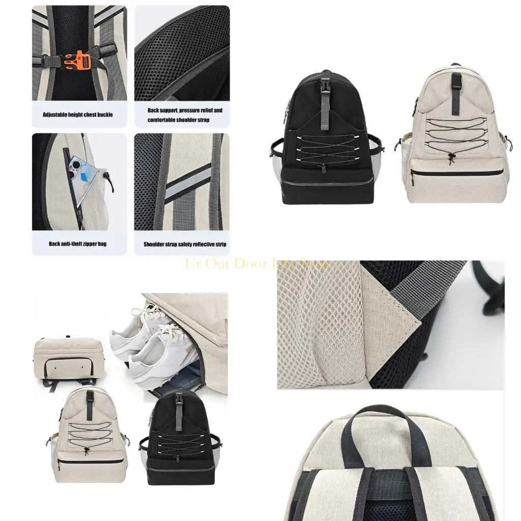 

77UF Tennis Bag Large Capacity Badminton Bag Tennis Backpack Tennis Racket Bag