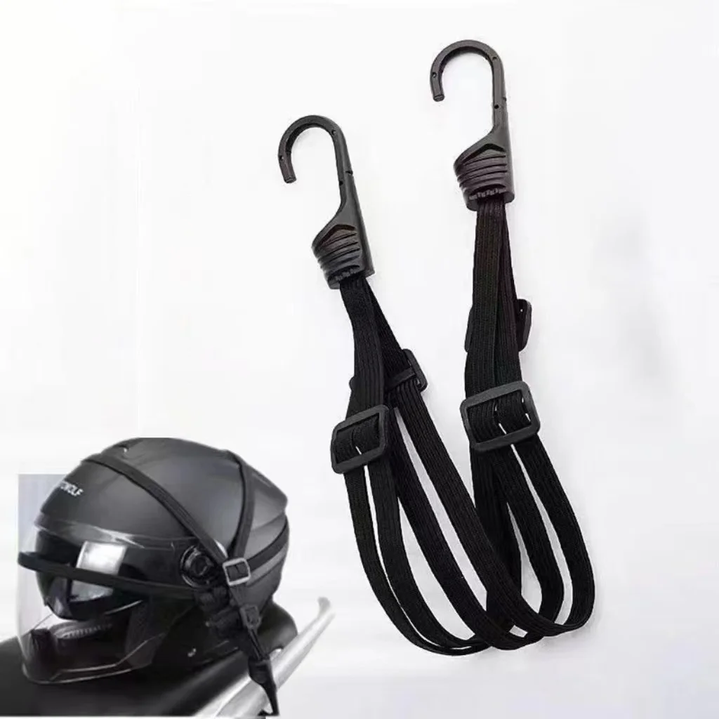 4 Pcs Universal 90cm Motorcycle Luggage Strap Helmet Gears Fixed Elastic Buckle Rope High-Strength Retractable Protective Net