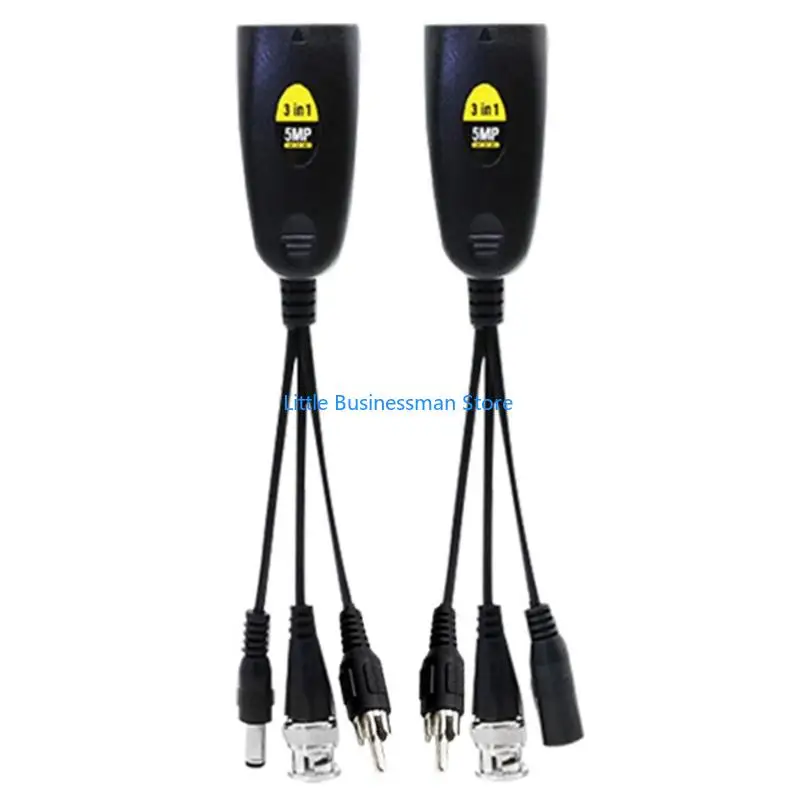 Security Camera Video Balun Set, 5MP Pair Transceiver for CVI Systems, ABS Housing for CCTV Run M76A