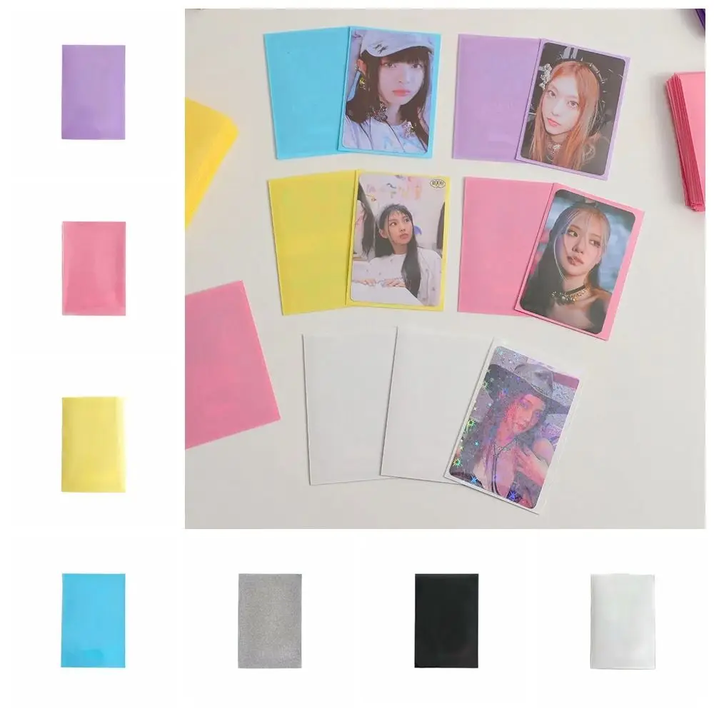 

10pcs/set durable Macaron Color Idol Photo Protective Cover Two-layer Pure Color Photo Cards Bag DIY Photo Card Film Home