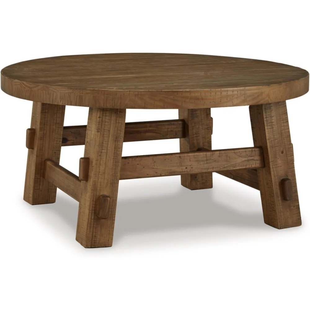 

Mackifeld Round Coffee Table, Warm Brown