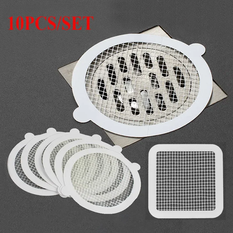 

10Pcs Disposable Hair Catcher Pet Hair Shower Drain Mesh Filter Mesh Cover Strainer for Bathroom Bathtub Kitchen Sink Drain Hole