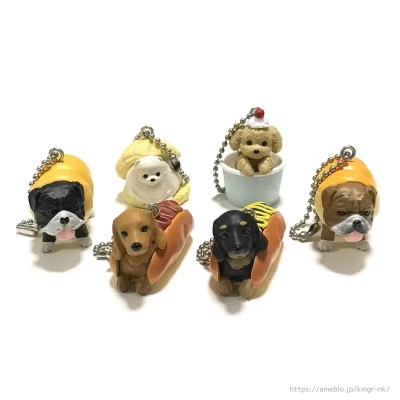 BANDAI Japan Gashapon Figure Anime Cute Bread Sausage Dog Keychain Kawaii Capsule Toys Figurine Christmas Gift