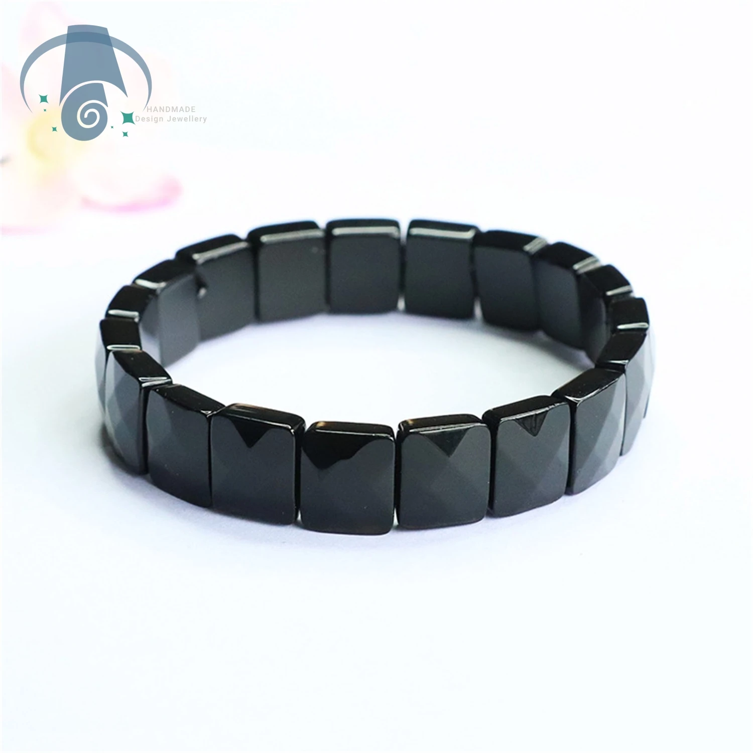 Natural Black Obsidian Bracelet Smooth Polished Stone Energy Protection Healing Crystal Jewelry for Women Men Yoga Meditation 3