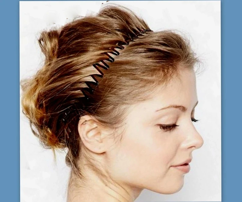 15 Stück volle runde Stretch kamm Stirnbänder flexible Kunststoff Kreis Haar wickel Haarband halter – Detail 30