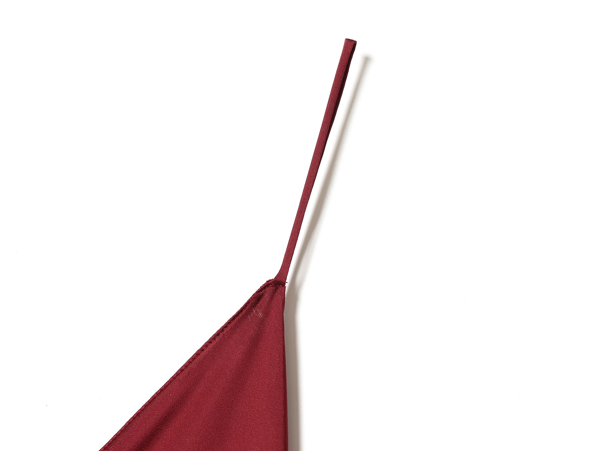 ETJ women's spring new elegant sexy halter skirt droop feel red V-neck slit A-word version of thin shoulder belt halter skirt