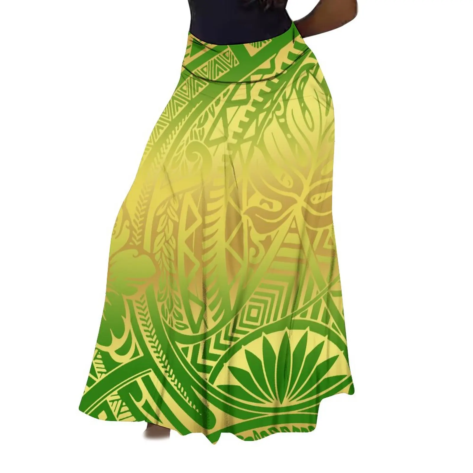 2024 New Women\'S High-Waisted Design Skirt Polynesian Retro Tribal Ethnic Style Pattern Printed Summer High Quality Fabric Skirt