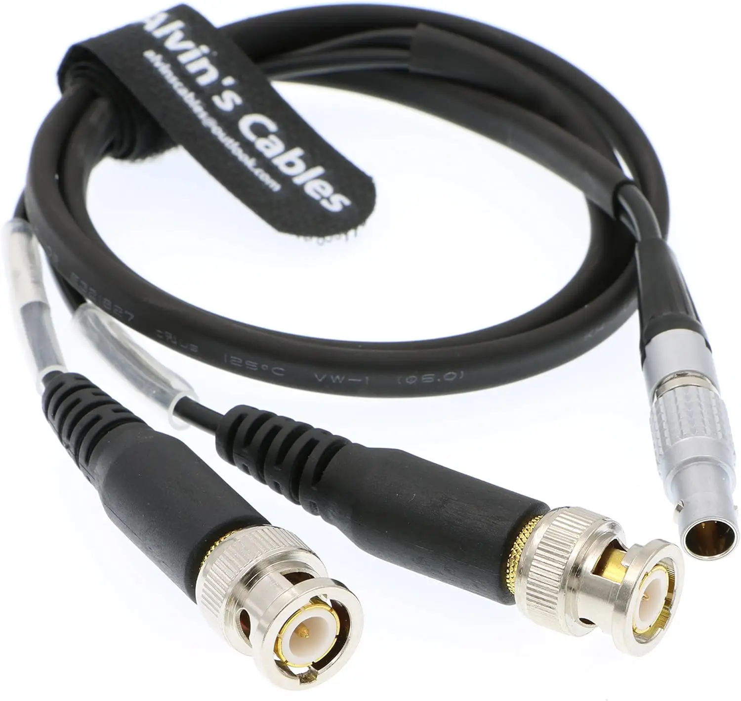 Alvin's Cables Heavy-Duty TIME Code Cable - 5 Pin Male to BNC Sync Connector for Sound Devices XL LB2, Aaton Cantar, and Profess