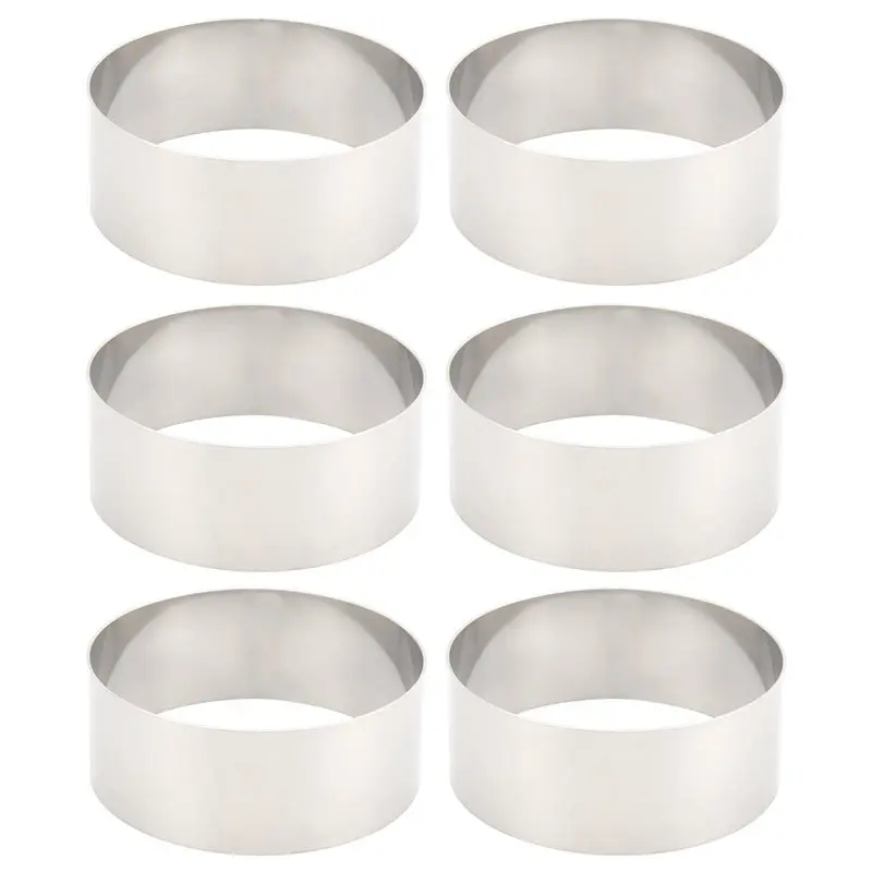 6 Pcs Hamburger Bun Rings,Burger Mold,4 Inch Large Ring Molds for Cooking, for Fried Eggs,Crumpets,Pancakes-A55K