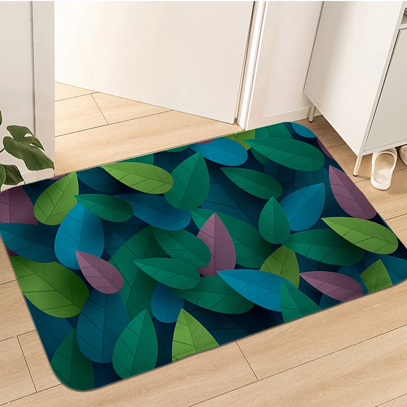 

Plants Leaves Rug for Bedroom Veranda Floor Mat Useful Things for Home Outdoor Entrance Doormat Living Room Non Slip Carpet