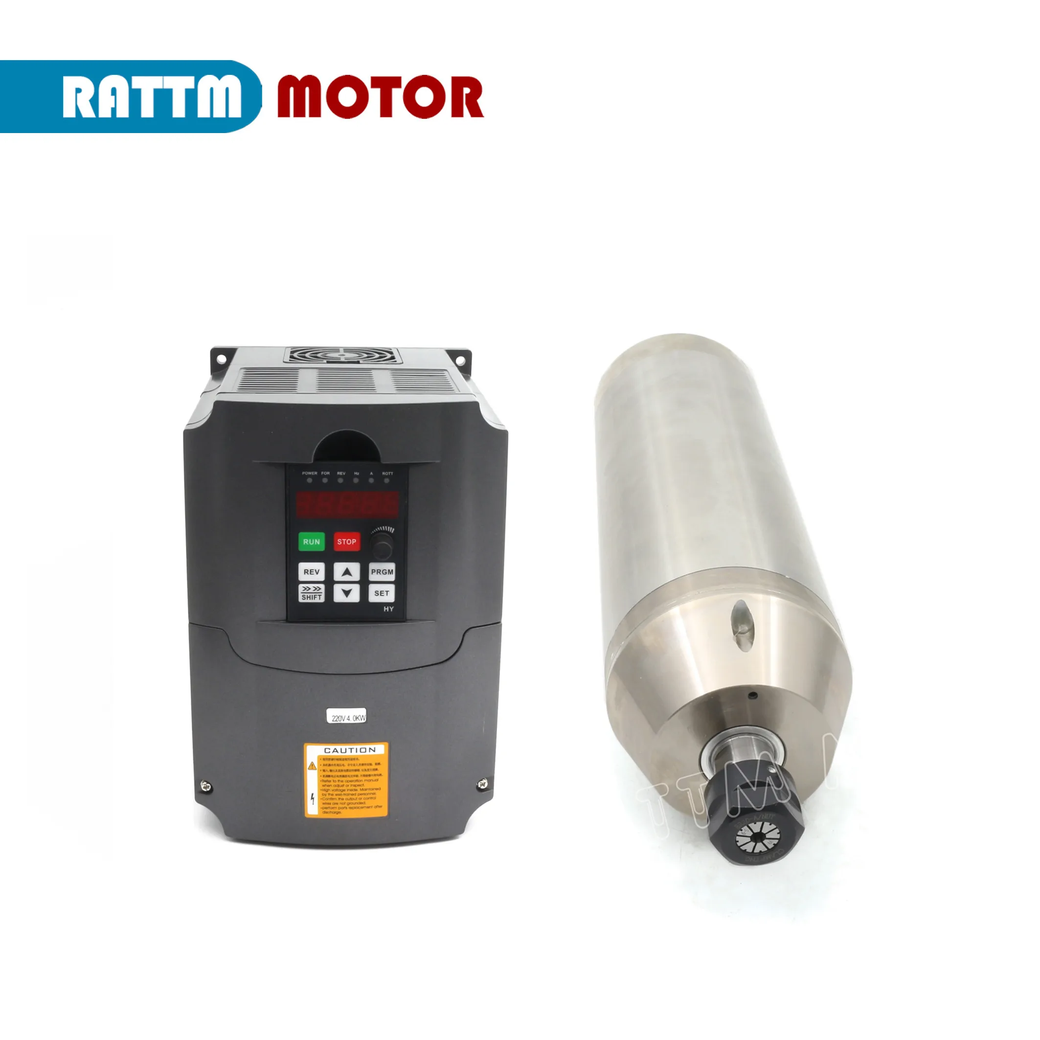 CNC 3.5kw ER20 Waterproof Water cooling Cooled spindle motor kit Carved Metal Engraving with 4KW 380V /220V VFD &100mm clamp
