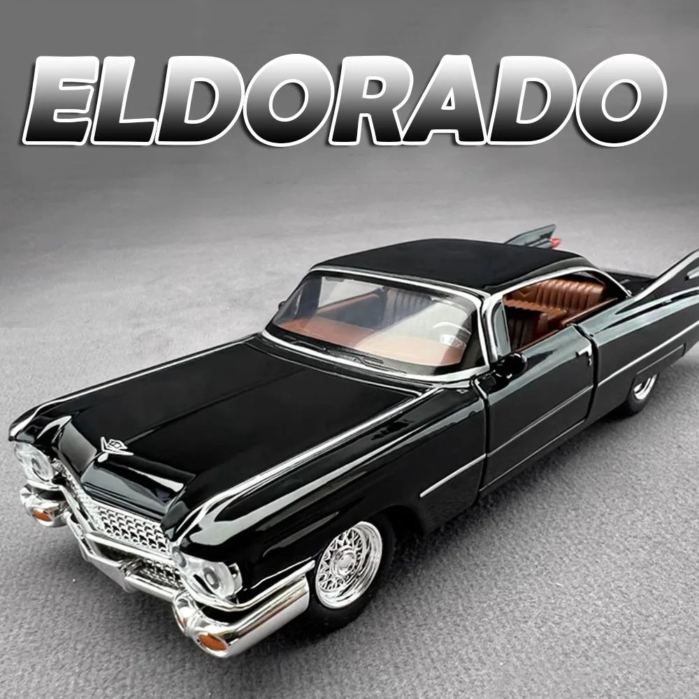 1:32 Eldorado Biarritz S-W140 Model Zabawka Vintage Samochód Stop Odlewany Dźwięk Światło Otwierane Drzwi Miniatura Pojazd z Napędem Pull Back Prezent dla Dzieci