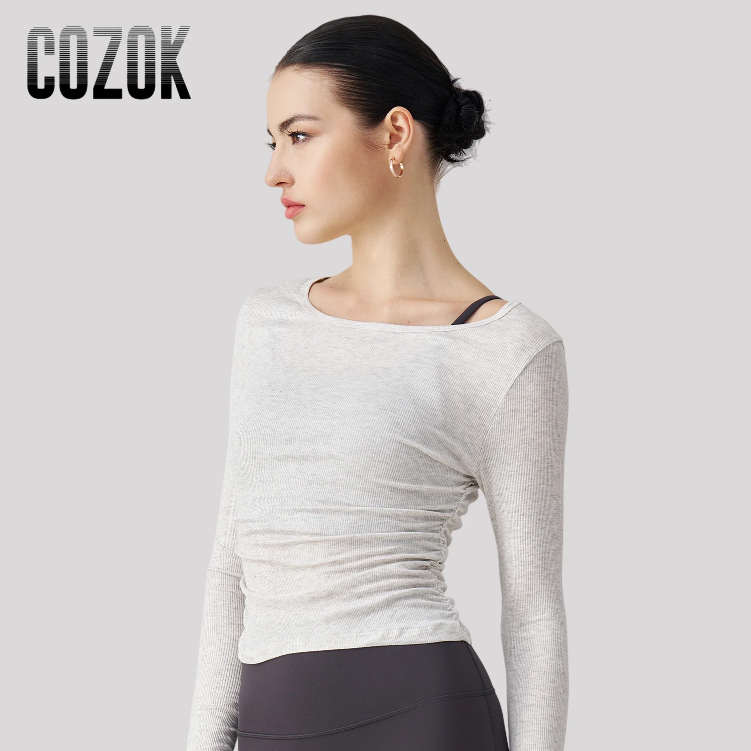 

Рубашки для йоги с длинными рукавами, женские плиссированные облегающие рубашки для тренировок, спортивная одежда, дышащая одежда для пилатеса, бега, фитнеса, спортивная одежда с длинными рукавами