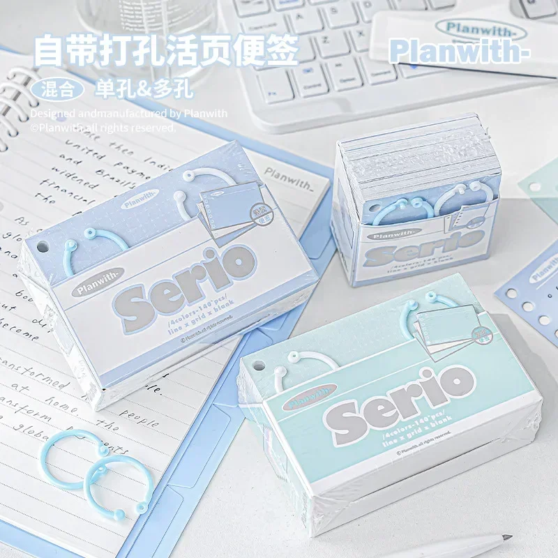 1 Box Punched Sticky Notes, Multi-functional Notes Korean Stationery Cute Note Books for Girls Back To School